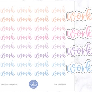 Work Script Planner Stickers | Work Header Stickers | Work Planner Stickers | Work Tracker Stickers | Script Sticker | Work Stickers