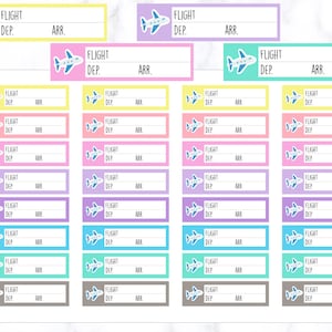 etiquetas do planejador da etiqueta da informação do | Etiquetas do perseguidor do vôo | Meus adesivos de planejador de vôo - Erin Condren Planner | Adesivos de diário de voo