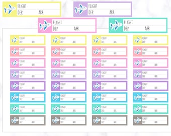 Plannerstickers vluchtinformatielabel | Stickers vluchttracker | Stickers My Flight Planner - Erin Condren Planner | Stickers vluchtdagboek