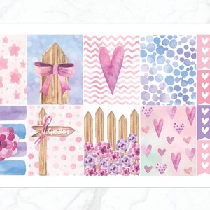 Kit semanal Pink Garden para Erin Condren Planejador vertical horizontal | Kit semanal de flores | Kit de adesivos semanais de flores fofas