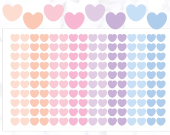 160 Heart Planner Stickers | Heart Icon Stickers | Heart Sticker | Cute Heart Stickers | Heart Shape Stickers | Journal Stickers