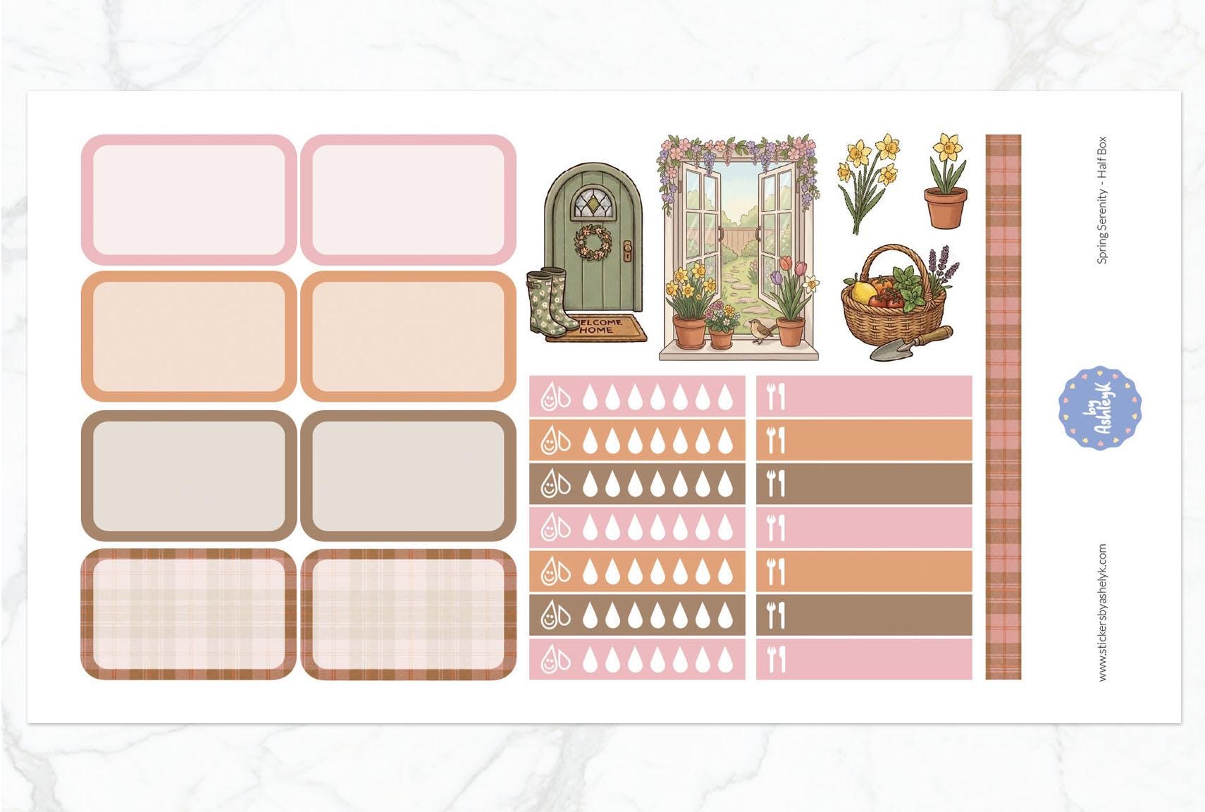 Spring Serenity Weekly Kit - Erin Condren Planner Stickers - Etsy