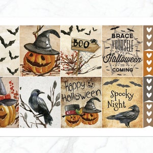 Spooky Halloween Weekly Kit for Erin Condren Vertical Horizontal Planner | Halloween Planner Weekly Sticker Kit | October Weekly Kit