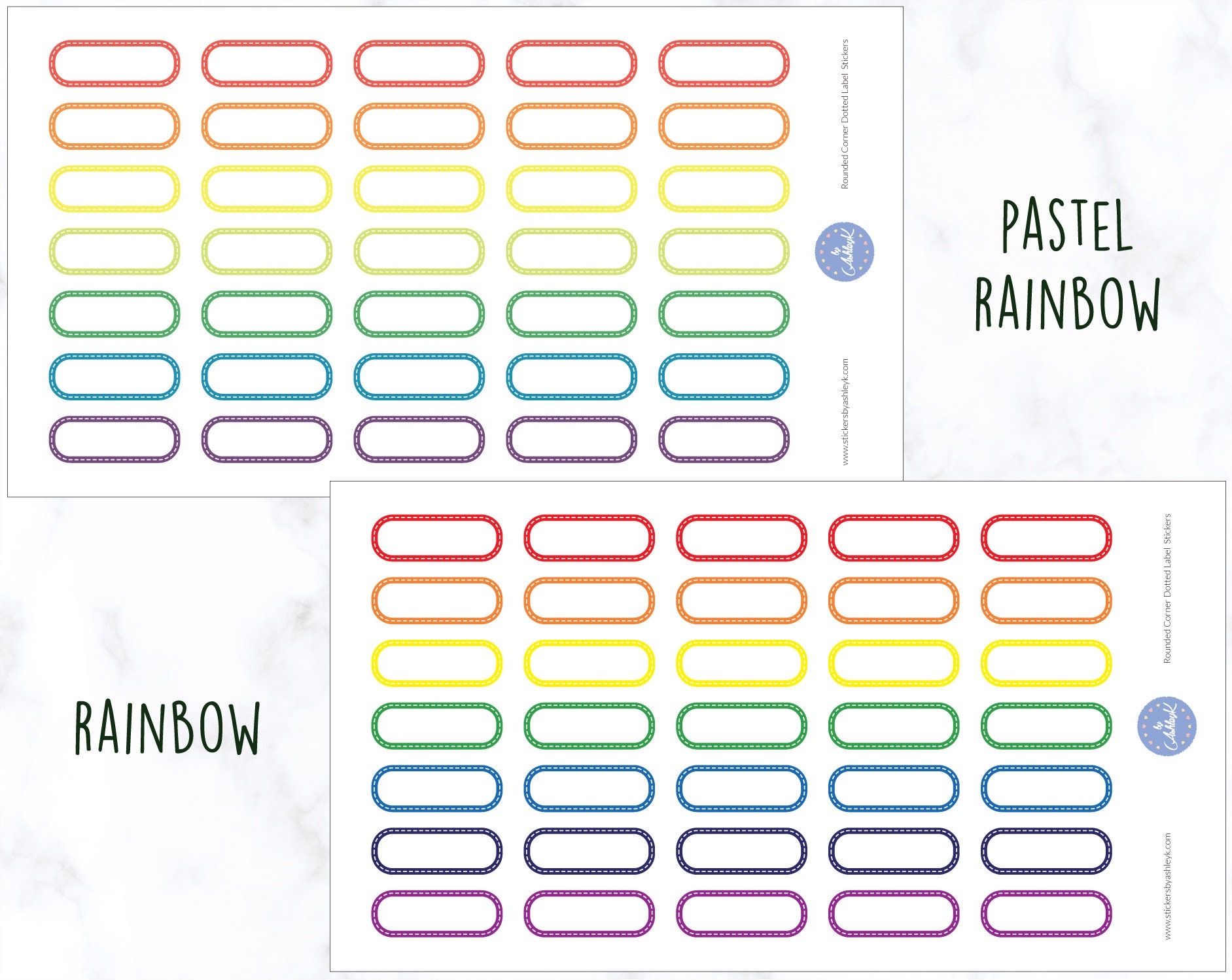 Rounded Corner Dotted Label Planner Stickers | Label Stickers | Planner ...