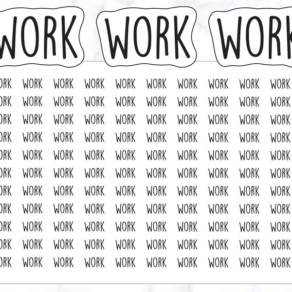 121 Work Script Planner Stickers | Work Planner Stickers | Work Lettering Stickers | Work Task Header Stickers | Work Stickers