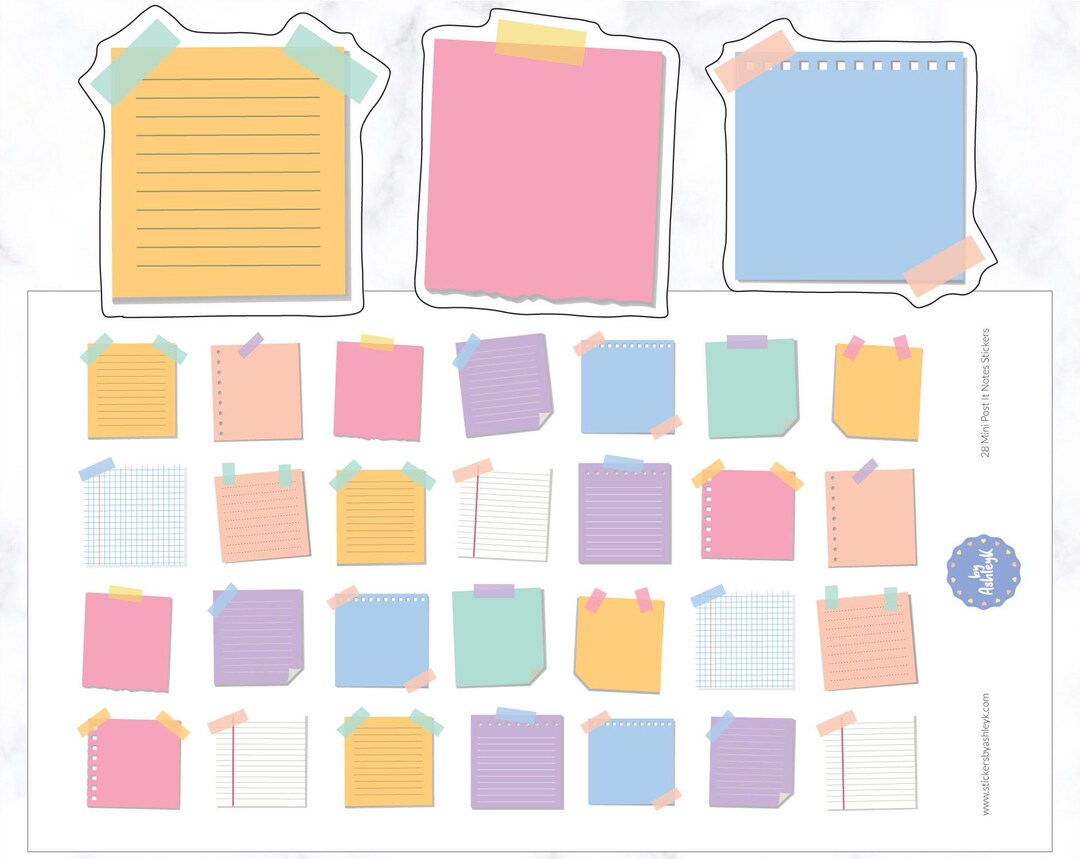Mini Post It Notes Stickers - Etsy