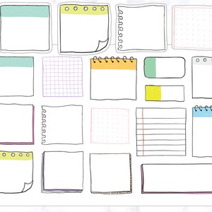 Sticky Note Pads Planer Aufkleber | Notizen Planer Stickers | Post It Notes Aufkleber | Sticky Notes Aufkleber | Planner Sticker