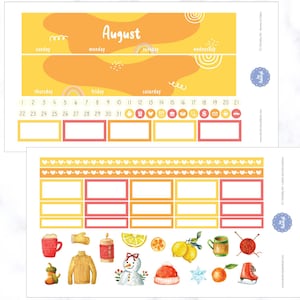 Adesivi per il planner mensile di agosto / Adesivi per il planner mensile di Erin Condren / Adesivi per il planner mensile invernale / Adesivi per il planner mensile