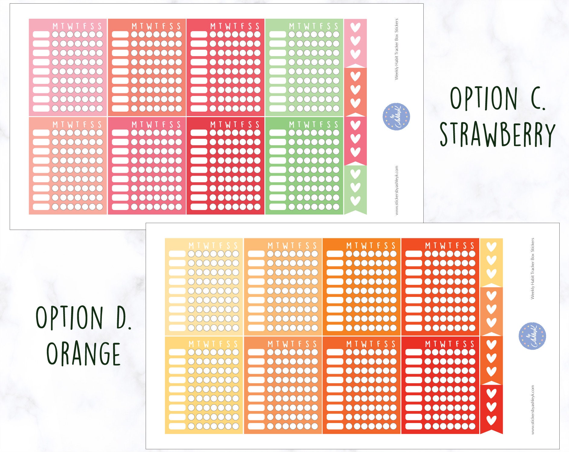 Weekly Habit Tracker Box Planner Stickers | Habit Tracker Stickers ...