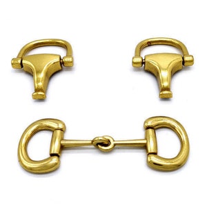 Antique Gold Plated Sandle Bag Hardware, Horsebit snaffle Bit Loop Ring 8.4 x 3.0cm, HG111