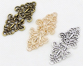 6.3 x 2.8cm Celtic Cardigan Floral Clasp, Sweater Clip, Kimono Cosplay Flower Clasps, Kimonos Clips, Cloak Fasteners, HH002