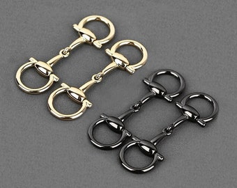 2pcs Horsebit snaffle Bit Loop Ring, Outer Size L8.1 x H2.5cm, Rings Detachable, Leathercraft, leather shoes hardware link decals HG014