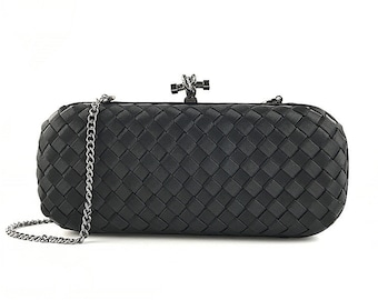 Handamde Stoff gewebt Minaudiere Box Clutch Geldbörse, Frauen Abendtasche, AE010A