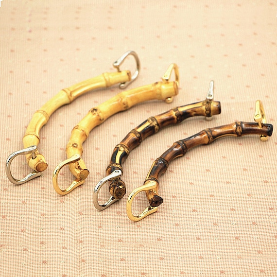 W5.9" bamboo bag handle with D buckles, One piece, Tote handbag hardware accessories KB049