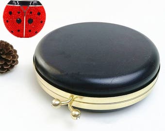 18cm / 7" Round DIY Metal Frame with Separated Plastic Clamshells for Making Minaudiere Box Clutch Purse Bag, For Handbag Designer AD070C