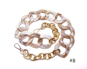 50-60cm Seashell color Acrylic rings + Metal rings purse clutch bag chain handle,PB17B
