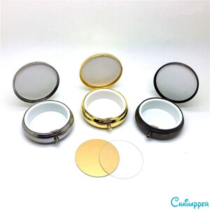 One Compartment DIY Pill Box, 5pcs/lot 5cm (2") mini pill jewelry box with DIY tile, HF005b