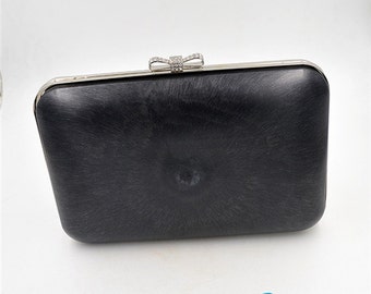 25cm x 15cm (10" x 6") mini ipad box clutch DIY  purse metal frame with plastic shells, bowtie closure, AA020