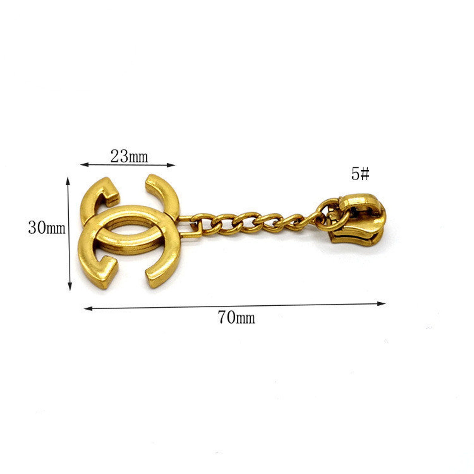 10pcs Antique Gold Finish Size 5 Zipper Pulls with chain Etsy