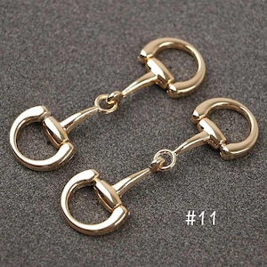 2pcs1 Pair Horsebit snaffle Bit Loop Ring, Leathercraft, leather shoes hardware link decals, HG001 image 3