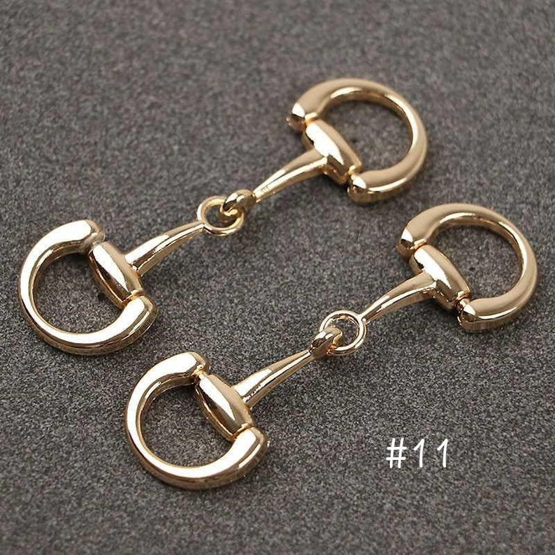 2pcs1 Pair Horsebit snaffle Bit Loop Ring, Leathercraft, leather shoes hardware link decals, HG001 image 3