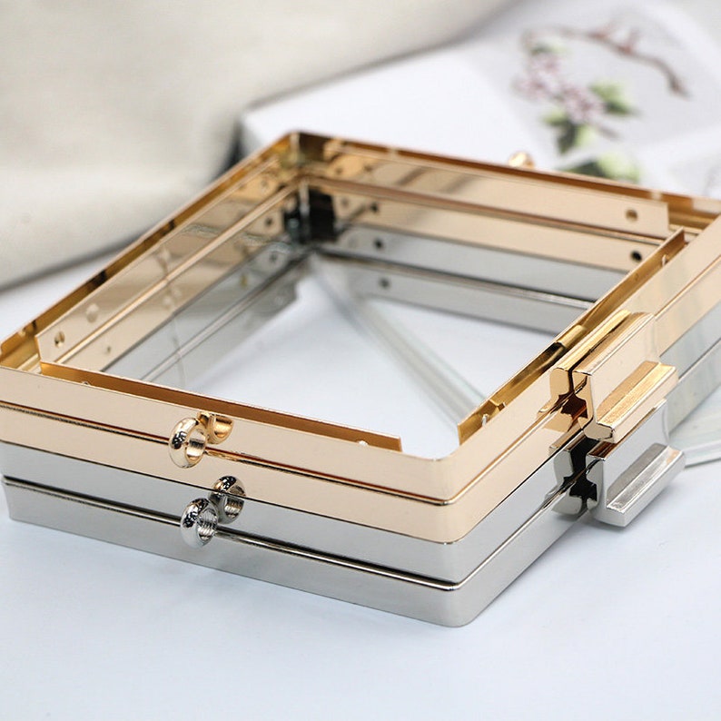 11cm square minaudiere box clutch frame no plastic covers Etsy