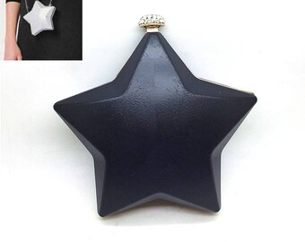 14cm (5" x 5")  Pentagram star box clutch DIY  frame with plastic covers AG014