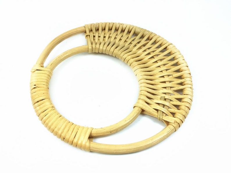 16.5cm Rattan Weaved Tote Bag Handle One Pair Wooden Handbag Etsy