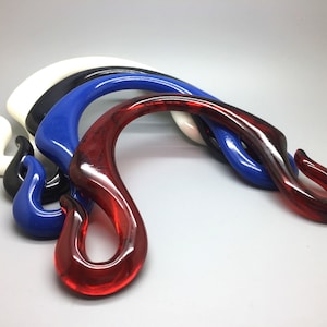 L16-17cm x H12cm acrylic bag handle, One pair, Omega style outward curl JD010