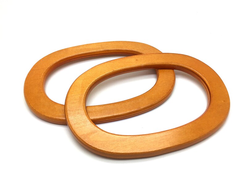 17cm x 12cm Plywood tote bag handle One pair Oval wooden Etsy
