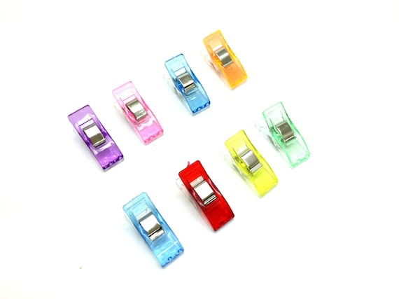 12pcs Sewing Craft Quilt Binding Plastic Wonder Clips Clamps Clear /& Red
