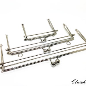 Metal cord purse frame with horizontal bars for hooking up, 12cm / 25cm, BA009