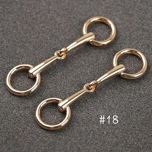 2pcs1 Pair Horsebit snaffle Bit Loop Ring, Leathercraft, leather shoes hardware link decals, HG001 image 8