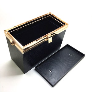 16cm x 7.5cm x 12cm DIY Metal Frame with Separated Plastic Clamshells for Making Wedding Bridesmaid Minaudière Clutch Purse Bag AE100