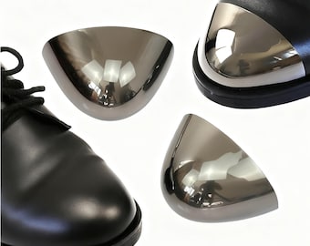 1 Pair Shoes Toe Pointed Protector, Man Black Leather Shoe Gunmetal Protector, Durable Shoes Tips Cap for Shoes Protection Repair