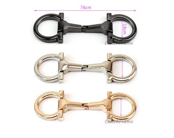 2pcs Horsebit snaffle Bit Loop Ring, Rings detachable, Outer Size 7.7x2.3cm, Leathercraft, leather shoes hardware link decals HG002A