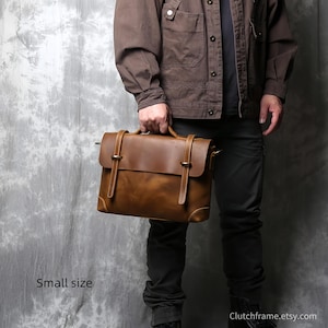 Sac messager personnalisé vintage en cuir effet vieilli - Sacoche à bandoulière de style britannique rétro pour homme (disponible en petite et grande taille)