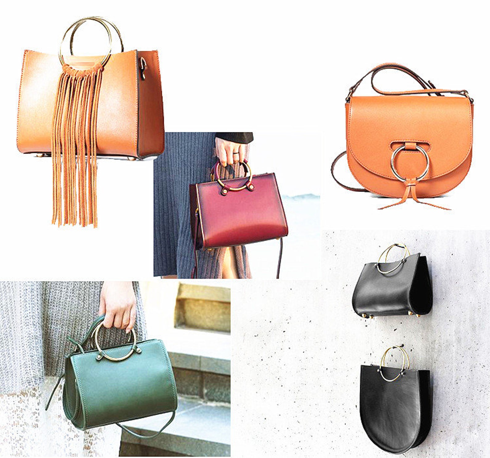 Classic Metal Bag Handle One Pair 4 Sizes Smooth Ring DIY Etsy