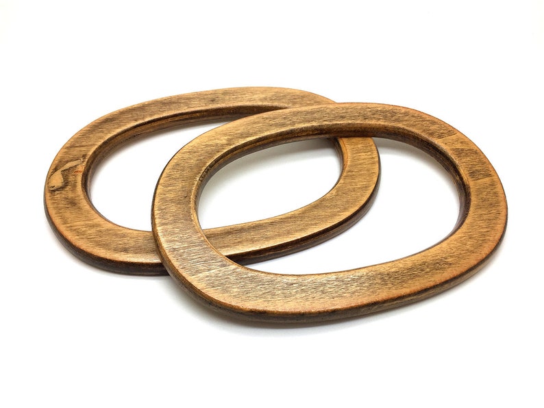 17cm x 12cm Plywood tote bag handle One pair Oval wooden Etsy
