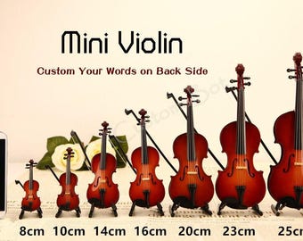 Custom Words Mini Violin, Gift Packing, Musical Instrument Model Decoration, Music Training School Teacher Graduation Gift