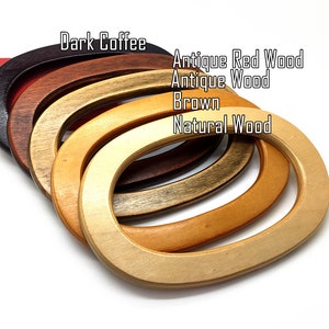 17cm x 12cm Plywood tote bag handle, One pair, Oval wooden handbag handle KB034