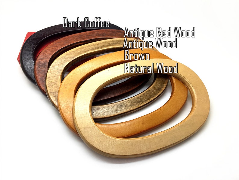 17cm x 12cm Plywood tote bag handle One pair Oval wooden Etsy