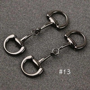 2pcs1 Pair Horsebit snaffle Bit Loop Ring, Leathercraft, leather shoes hardware link decals, HG001 image 4