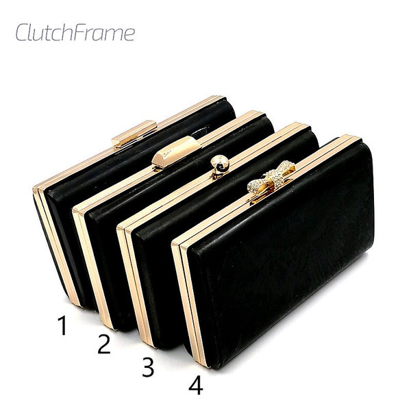 9" x 4" (22 x 11.5cm) DIY Metal Frame with Separated Plastic Covers for Making flat box clutch AB010