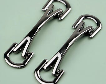 2pcs (1 Pair) Horsebit Loop Rings Snaffle Bit for Decaling Leather Shoes, Outer Size 6.6 x 1.8cm, Gunmetal Color, Loafer bits