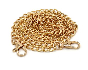 10pcs Light Gold 120cm / 47" loop chain for clutch purse bag, Buckle size 37 x Inner 9mm, About 100g per chain