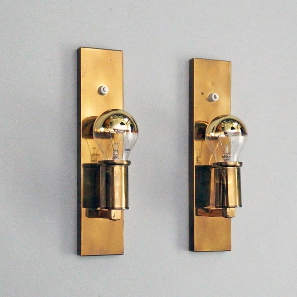 1950's Bauhaus stijl paar messing schansen