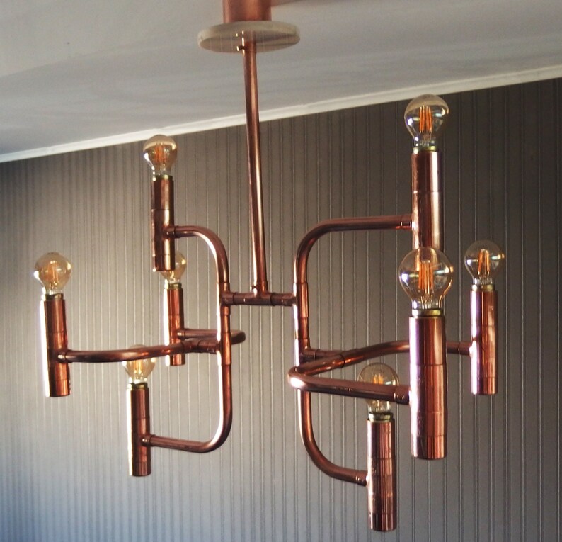 Midcentury inspired steampunk industrial copper pipe Etsy