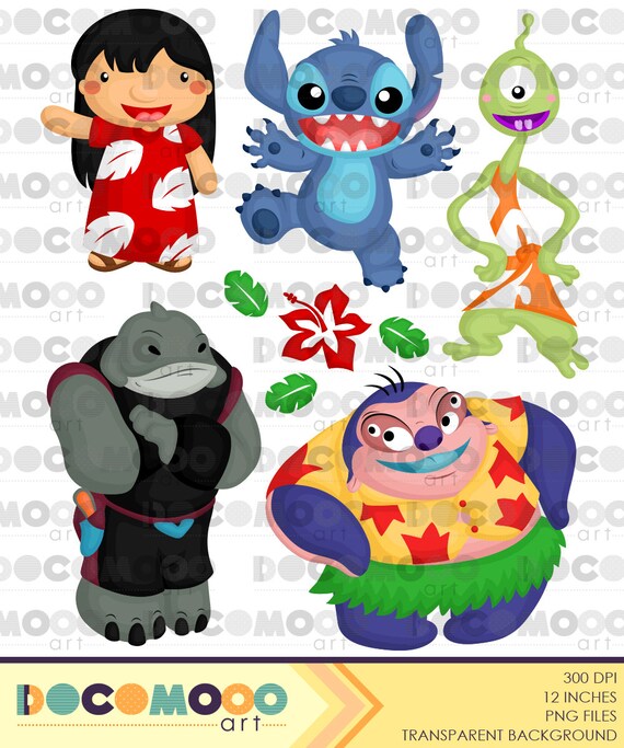 Beach Hawaii Clipart Alien Clip Art Ohana Png lilo and | Etsy
