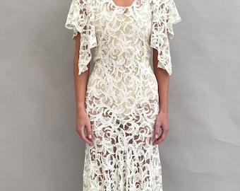 1930s lace dress and jacket antique